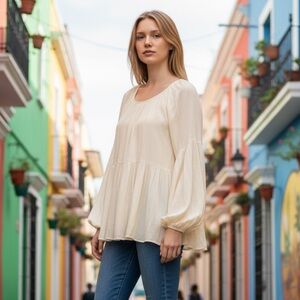 F21 Contemporary ethereal flowy blouse s